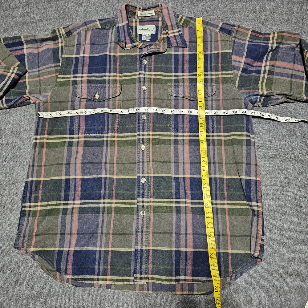 Vintage Eddie Bauer Elkhorn Canvas Plaid Flannel Shirt XL - Picture 5 of 5
